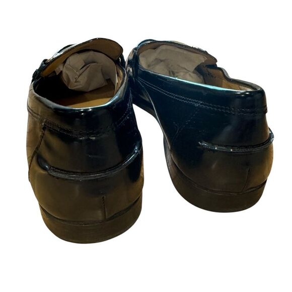 J.Crew Classic Black Vegan Leather Loafers with Gold Hardware Horsebit Size 9 - Picture 8 of 13